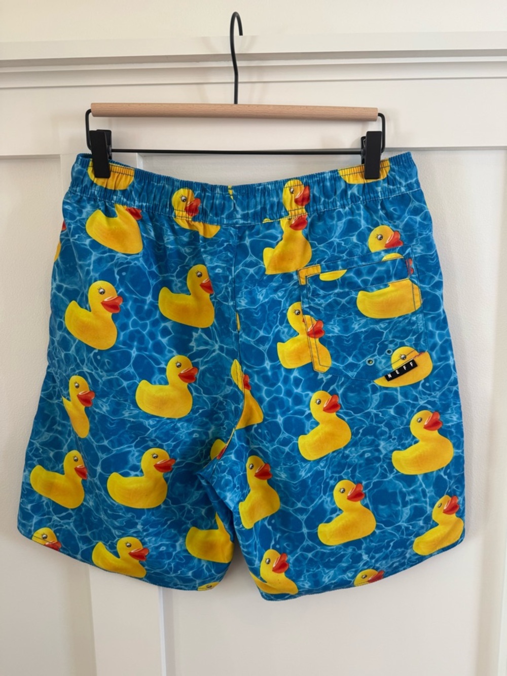 Neff Rubber Duck Print Swim Trunks - Blue & Yellow - Picture 3 of 3
